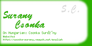 surany csonka business card
